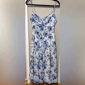 Floral Chiffon Tiered Midi Dress